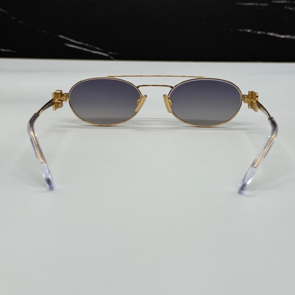 NEW MU54ZS 5AK30C MIU MIU WOMEN SUNGLASSES MU 54ZS 5AK30C GOLD OVAL SMU 54Y main image 5